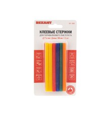 Стержни клеевые d=7,4 мм, L=100 мм, цветные (упак. 12 шт.) (блистер) REXANT