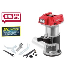 Аккум. фрезер кромочный WORTEX CMM 1835 в кор. ALL1 XLT SOLO БЕСЩЕТ., 18 В, цанга 6/8, рег. об, конс