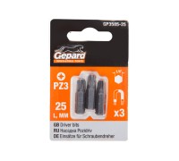 Насадка крестообразная PZ3 25мм 3шт GEPARD (GP3505-25)