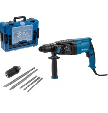 Перфоратор BULL BH 2602 в чем. Xcase 800 Вт, 3.0 Дж, 4 реж. + 2 зубила, 3 сверла, БЗП в комплекте