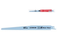 Пилка сабельная по дереву с гвоздями S225WM (1 шт.) WORTEX высокоуглеродистая сталь HCS, 300 мм длин