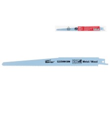 Пилка сабельная по дереву с гвоздями S225WM (1 шт.) WORTEX высокоуглеродистая сталь HCS, 300 мм длин