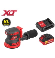 Аккум. эксцентриковая шлифмашина WORTEX COS 1218 E в кор. ALL1 c акб и з/у в кор. БЕСЩЁТ., 18В, 125