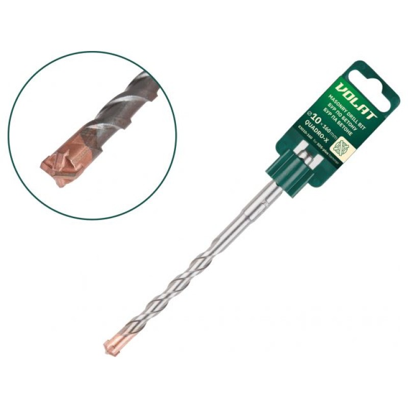 10х100х160 мм бур (сверло) SDS-plus QUADRO-X ВОЛАТ 10х100х160 мм бур (сверло) SDS-plus QUADRO-X ВОЛАТ