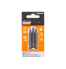 Насадка шестигранник 4мм 1/4" 50мм 3шт GEPARD (GP3400-50)