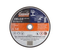 Круг отрезной 230х2.0x22.2 мм для металла и нерж. стали GEPARD