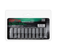 Насадка шестигранник 10мм 5/16" 10шт блистер TOPTUL (FSDA1010G)