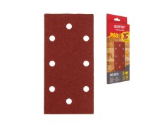 Шлифлист 90х187 мм Р60 д/дерева самосцепл. 8 отв. 5 шт. WORTEX