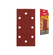 Шлифлист 90х187 мм Р60 д/дерева самосцепл. 8 отв. 5 шт. WORTEX