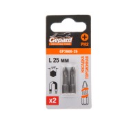 Насадка крестообразная PH2 25мм 2шт торсионная GEPARD (GP3900-25)