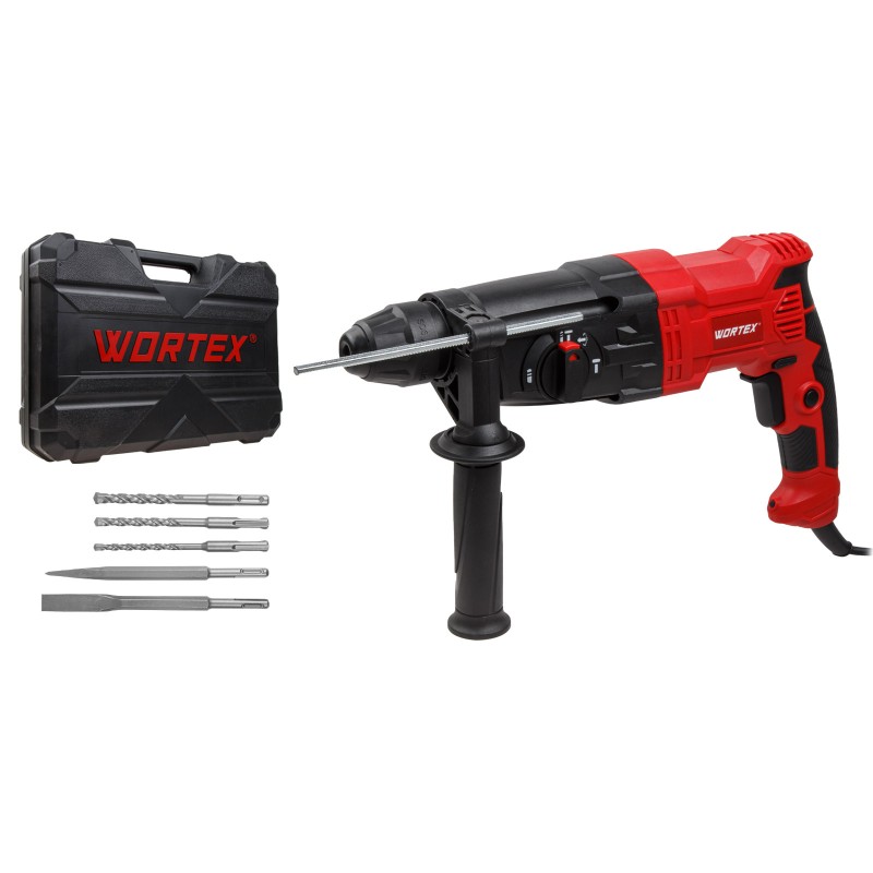 Перфоратор WORTEX RH 2621 в чем. + (2 зубила, 3 сверла) Перфоратор WORTEX RH 2621 в чем. + (2 зубила, 3 сверла)