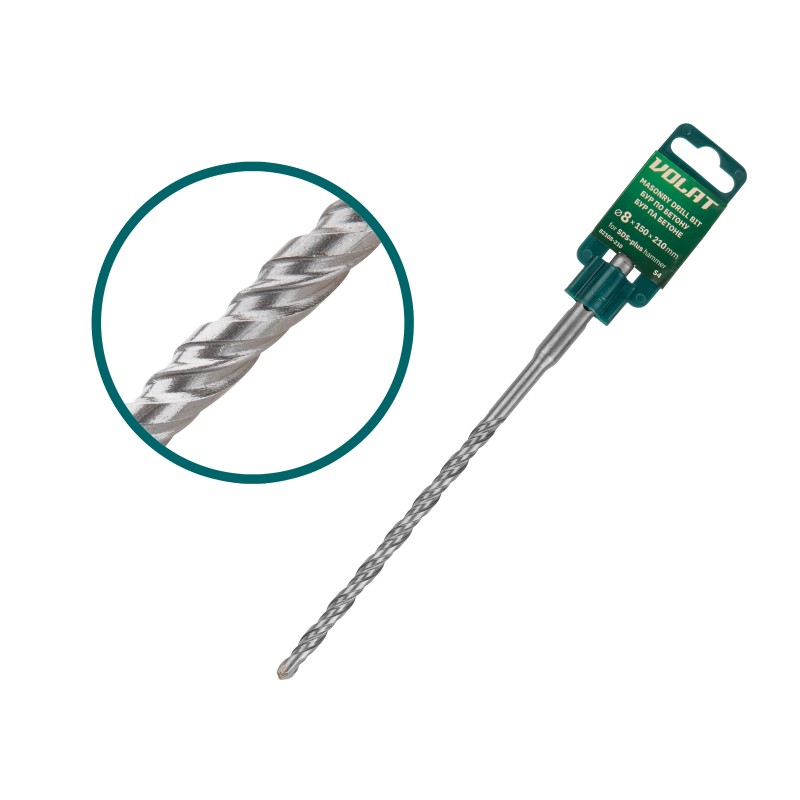 8х150х210 мм бур (сверло) SDS-plus S4 ВОЛАТ 8х150х210 мм бур (сверло) SDS-plus S4 ВОЛАТ
