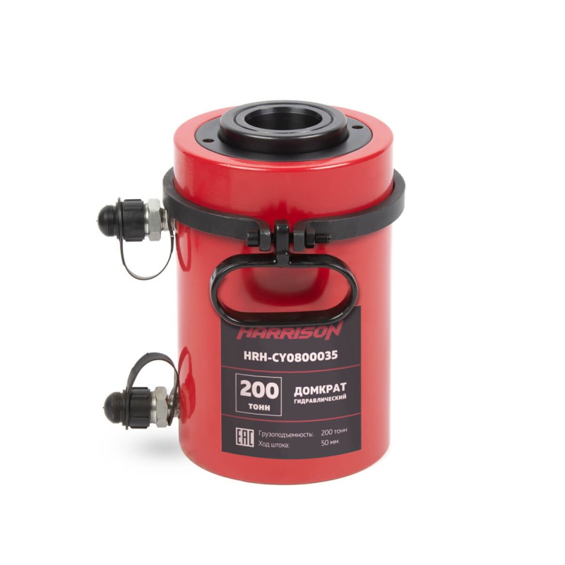 HRH-CY0800035 Гидравлический домкрат с полым штоком, двуполостной 200 тонн, 50 мм<