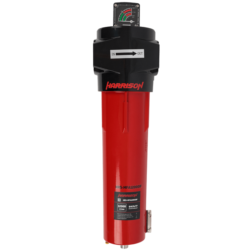 HRS-MFB12000IF Фильтр магистральный 1 мкм с дифференциальным манометром, 12000 л/мин, 12 бар, G 2