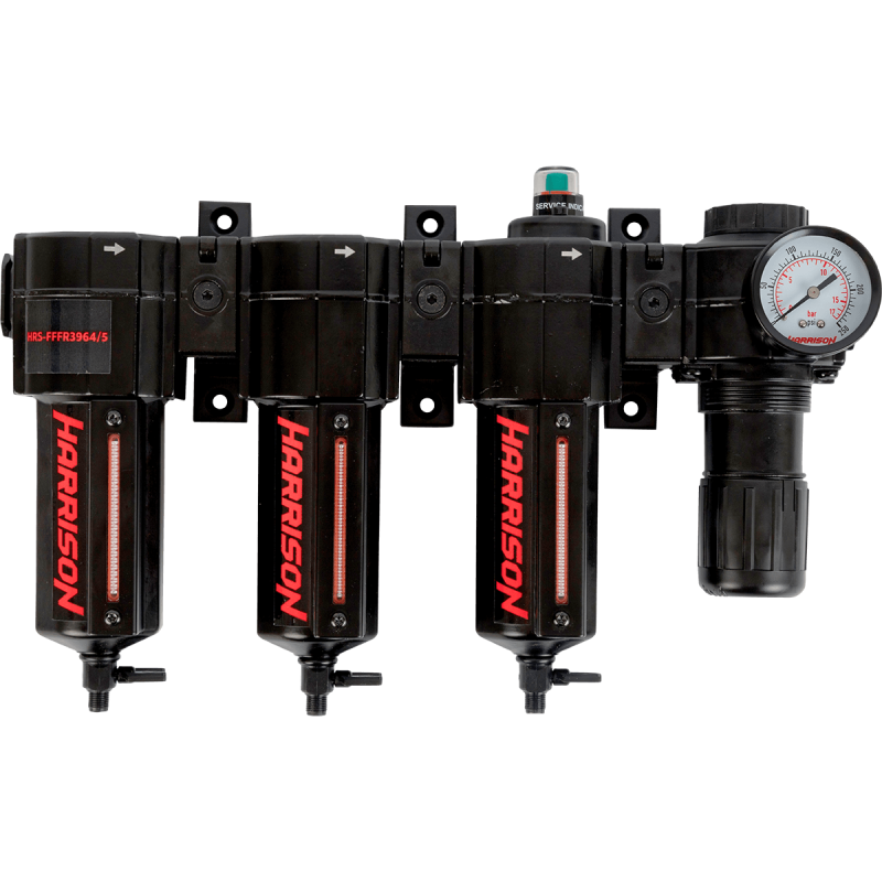 HRS-FFFR3964-5 Блок подготовки с фильтрами 5 мкм, 1 мкм, 0.01 мкм и регулятором 1/2', 3964 л/мин.<