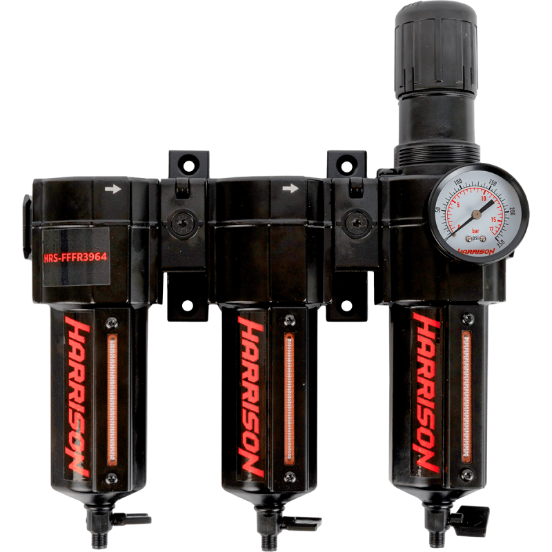 HRS-FFFR3964 Блок подготовки с фильтрами 40 мкм, 25 мкм, 5 мкм и регулятором 1/2', 3964 л/мин<