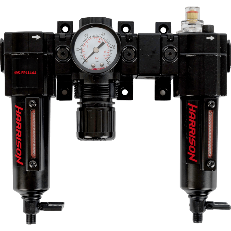HRS-FRL1444 Блок подготовки с фильтром 5 мкм, регулятором и лубрикатором 1/4', 1444 л/мин<