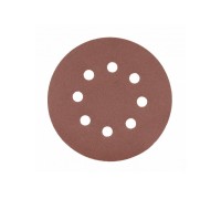 Круг шлифовальный на липучке с отверстиями 5 шт. 125мм G180, HT8D126 HOEGERT