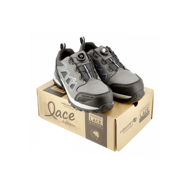 FULDE Полуботинки рабочие LACE SYSTEM S3S SR FO ESD серый/синий 46, HT5K577-46, HOEGERT FULDE Полуботинки рабочие LACE SYSTEM S3S SR FO ESD серый/синий 46, HT5K577-46, HOEGERT