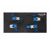 Набор клещей для стопорных колец 4 шт., ложемент EVA, HT7G131 HOEGERT