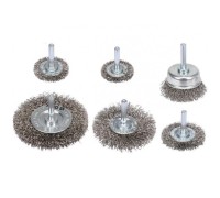 Набор корщеток 6 шт, 2x37, 50, 62, 75 мм, сталь, HT7D744 HOEGERT