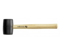 Молоток резиновый, черный, 680 г с деревянной рукояткой, HT3B043 HOEGERT