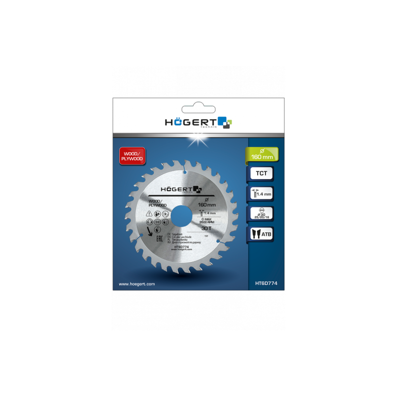 Пильный диск 160x30Tx30, HT6D774, HOEGERT Пильный диск 160x30Tx30, HT6D774, HOEGERT