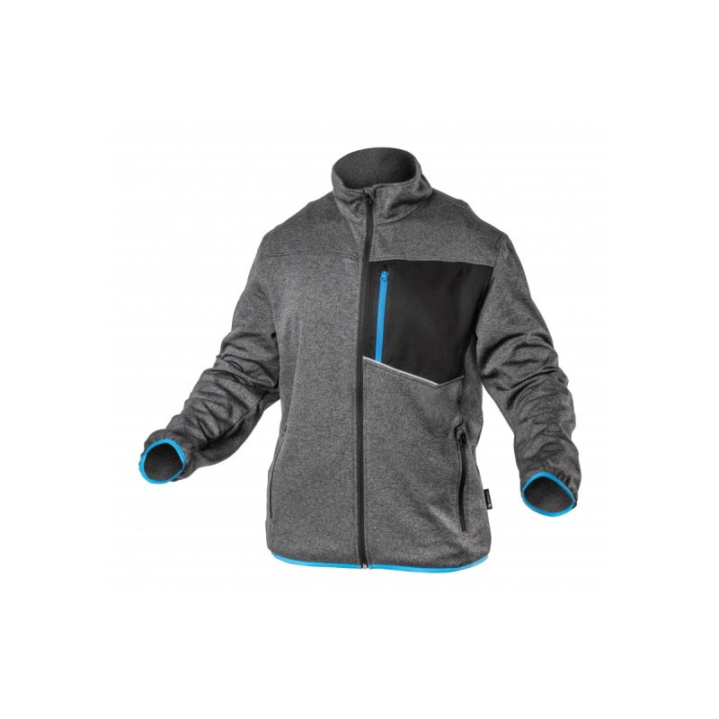 NISTER Толстовка рабочая серый меланж/синяя 2XL (56), HT5K900-2XL, HOEGERT NISTER Толстовка рабочая серый меланж/синяя 2XL (56), HT5K900-2XL, HOEGERT