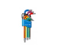 Набор Г-образных удлиненных ключей TORX с цветной маркировкой, Т10-Т50, 9 шт., HT1W817, HOEGERT 