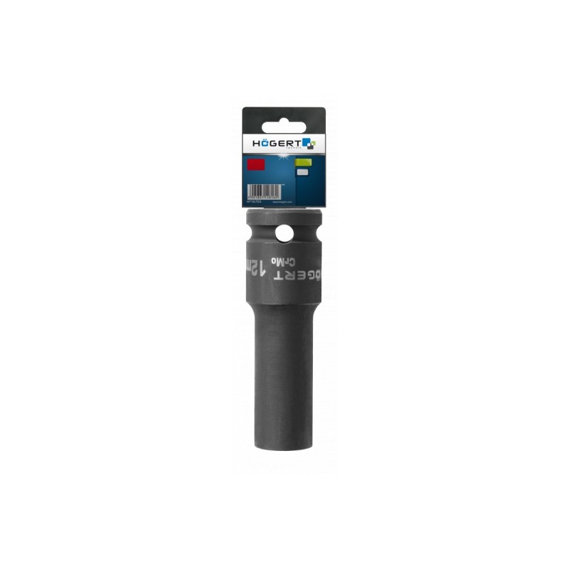 Головка торцевая ударная глубокая шестигранная 1/2", 23 мм, DIN 3121, CrMo, HT4R023, HOEGERT Головка торцевая ударная глубокая шестигранная 1/2", 23 мм, DIN 3121, CrMo, HT4R023, HOEGERT