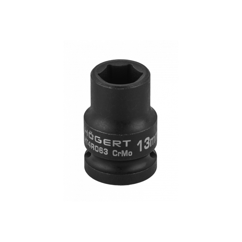 Головка торцевая ударная шестигранная, короткая 1/2", 13мм, DIN 3121, CrMo, HT4R063, HOEGERT Головка торцевая ударная шестигранная, короткая 1/2", 13мм, DIN 3121, CrMo, HT4R063, HOEGERT