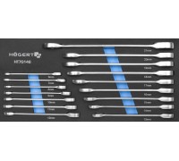 Набор комбинированных ключей с трещоткой 16 шт., ложемент EVA, HT7G146 HOEGERT