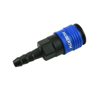 Муфта БРС немецкого типа с ёлочкой под шланг D8 мм пластик+металл (5 шт.)