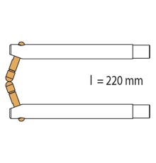 Электрод угловой L=220 мм / 20 град. для клещей HAMMER DDT (комплект)