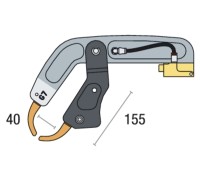 Плечо G7 изолированное 40х155 мм для сварочных клещей 4 бар / 150 даН