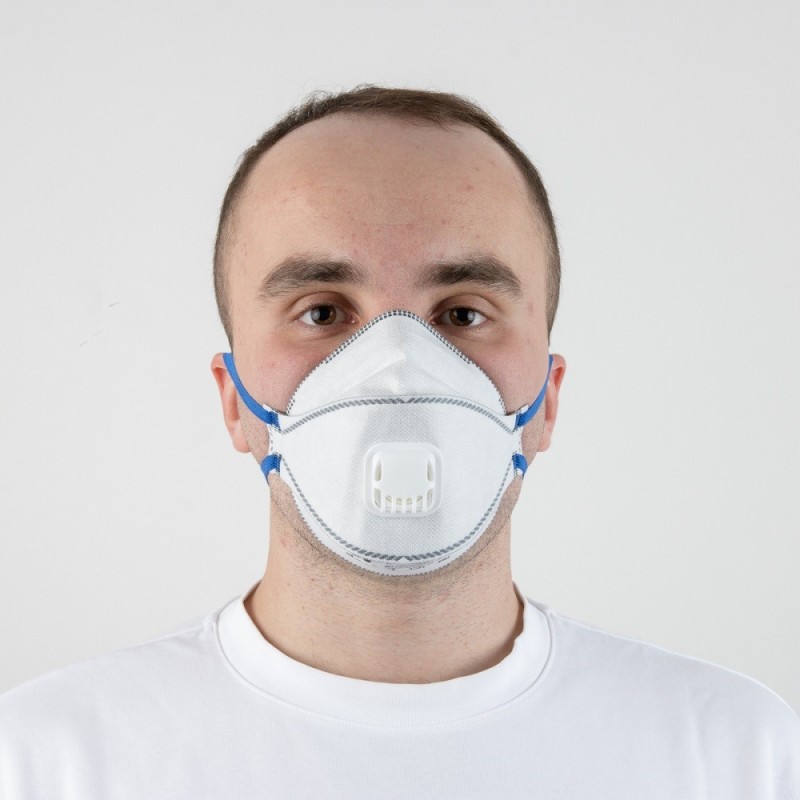 Чашеобразный респиратор с клапаном и угольным слоем (FFP2 R D) 10 шт.