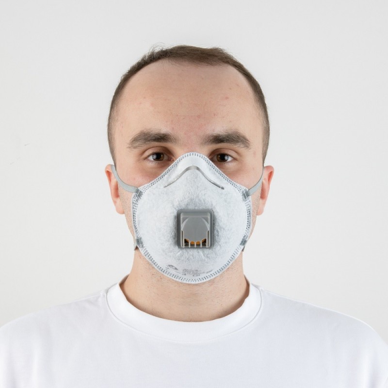 Чашеобразный респиратор с клапаном и угольным слоем (FFP2 R D) 10 шт.