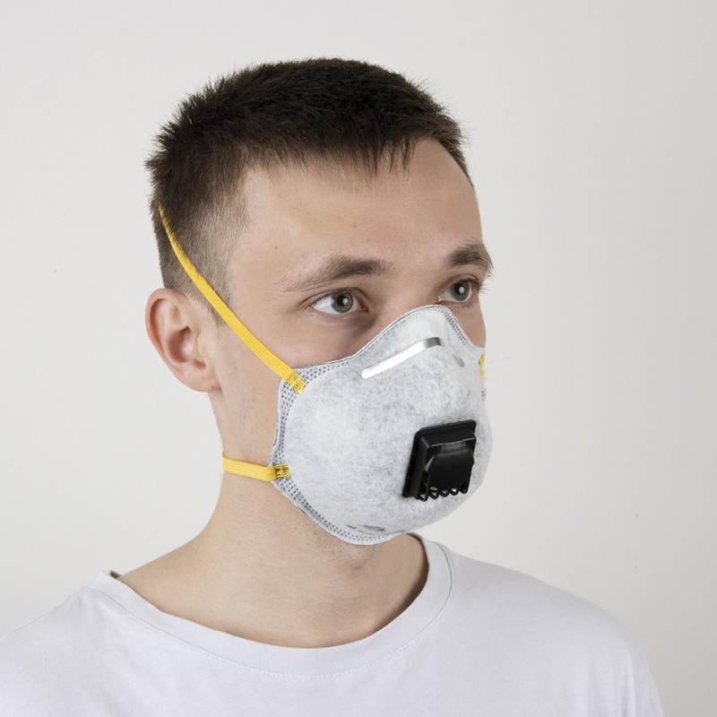 Чашеобразный респиратор с клапаном и угольным слоем (FFP1 R D) 10 шт.