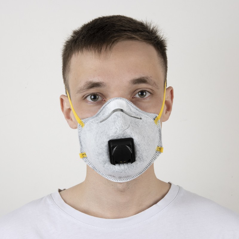 Чашеобразный респиратор с клапаном и угольным слоем (FFP1 R D) 10 шт.