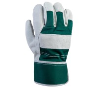 Комбинированные перчатки из кожи и хлопка