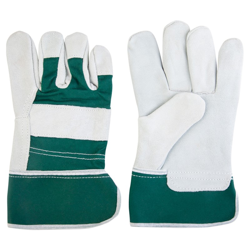 Комбинированные перчатки из кожи и хлопка