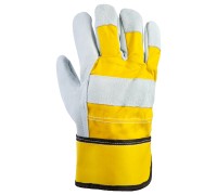 Комбинированные перчатки из кожи и хлопка