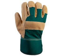 Комбинированные перчатки из кожи и хлопка