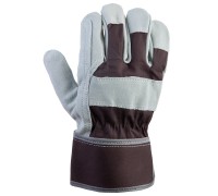 Комбинированные перчатки из кожи и хлопка