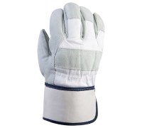 Комбинированные перчатки из кожи и хлопка