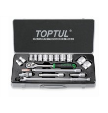 Набор головок 1/2" 10-32мм 18предм. 6гр. метал.кейс TOPTUL (GCAD1802)