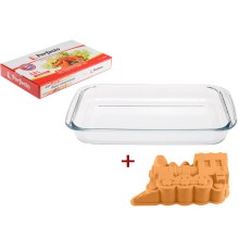 Форма из жаропрочного стекла, 3.0 л, прямоуг., в уп. + Форма для выпечки силиконовая, PERFECTO LINEA