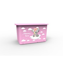 Контейнер для игрушек Mommy love (Мамми лав) 15,7 л, нежно-розовый, BEROSSI