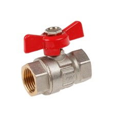 Кран шаровый 1/2" вн.-вн. бабочка PN40, AV Engineering