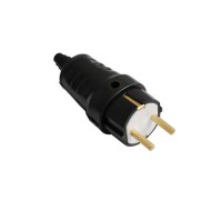 Вилка (с/з, 16А, 250В) черная, Bylectrica